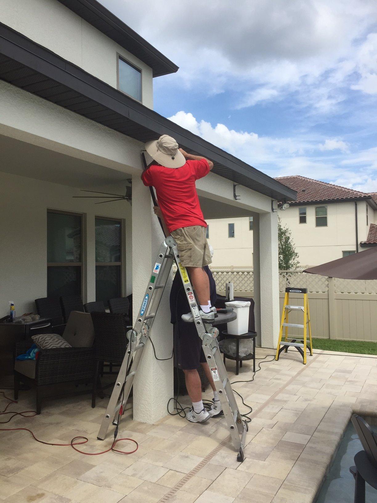 ADVANING Classic Series 13'X10' Electric Retractable Awning, 100% Acrylic UV+ Sun Shade Canopy, Light Taupe (Solid), EA1310-A013H customer photo 2