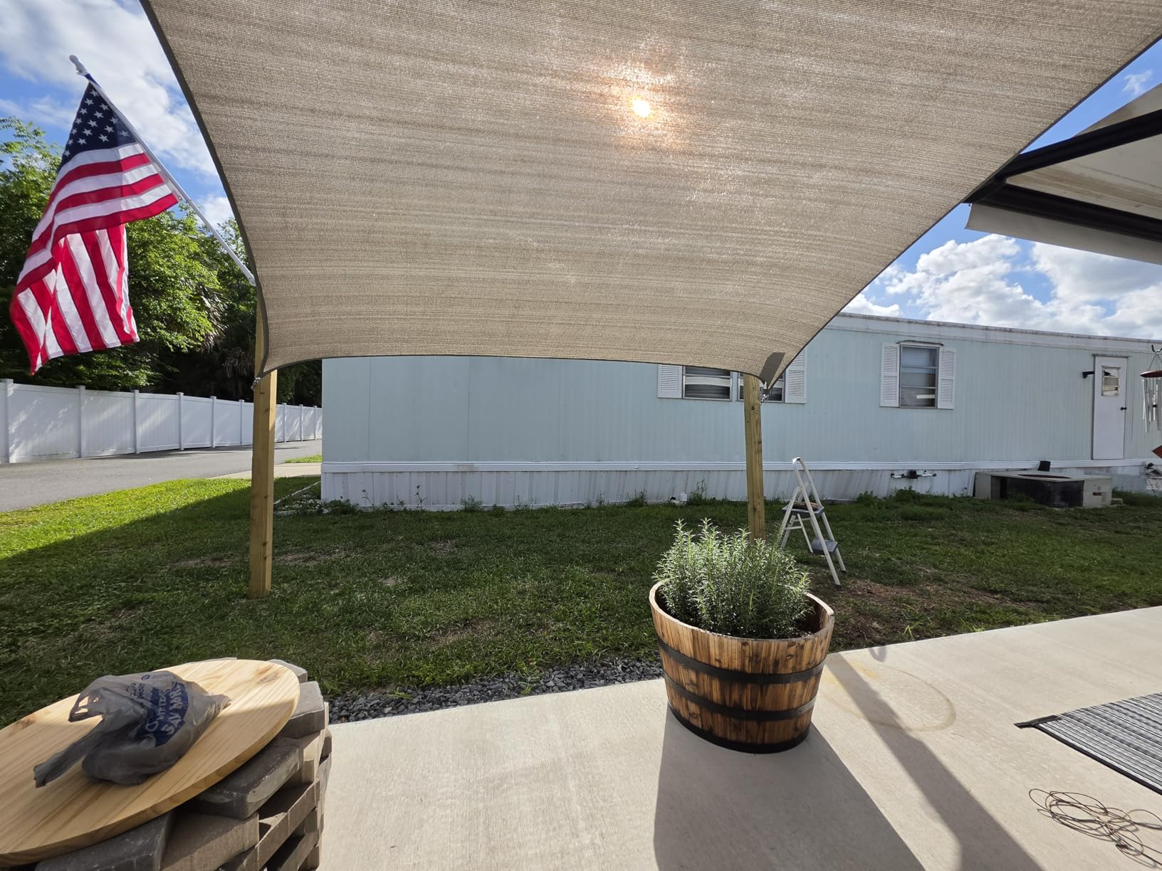 GORILLA GRIP Heavy Duty Sun Shade Sail for Outdoor Patio, 12x16 FT, Gray | UV Protection Fade Tear and Rust Resistant customer photo 1