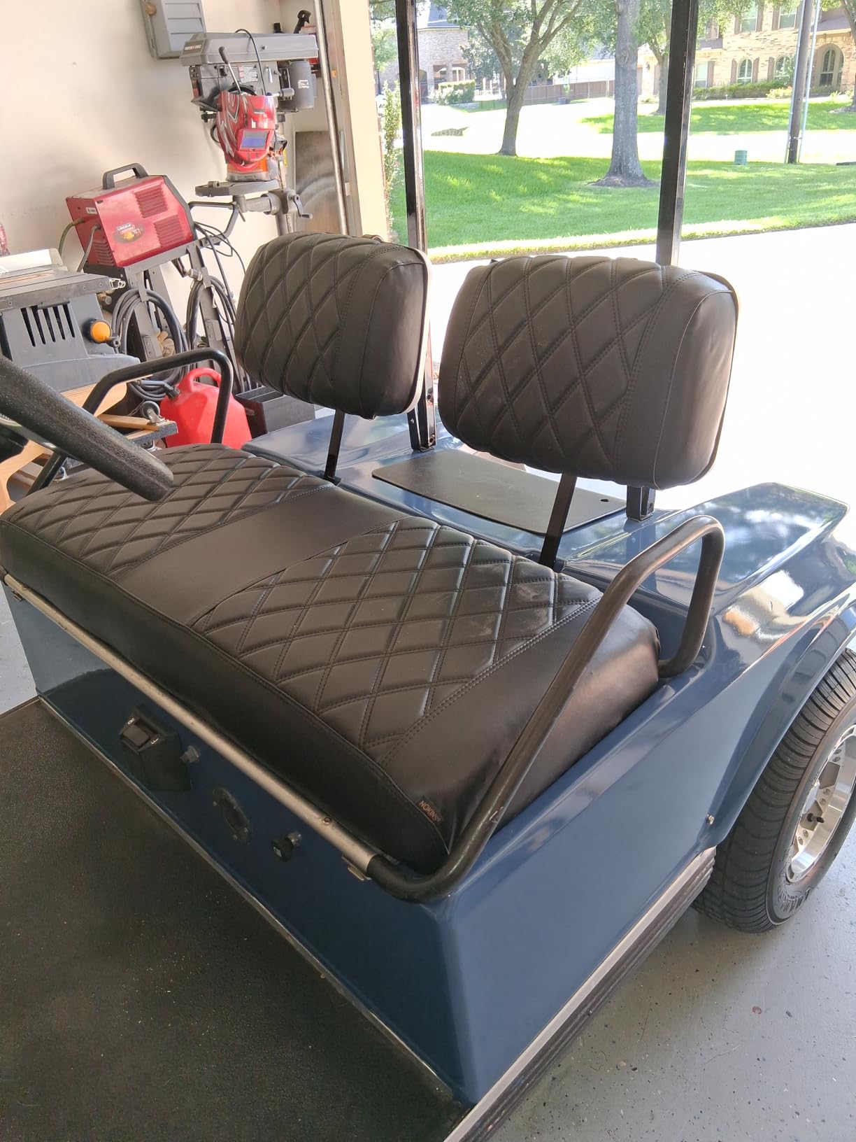 NOKINS Golf Cart Diamond Front Seat Covers for Yamaha Drive G29 & Drive 2 | Durable Vinyl Build; UV Resistant; All-Weather Protection customer photo 1