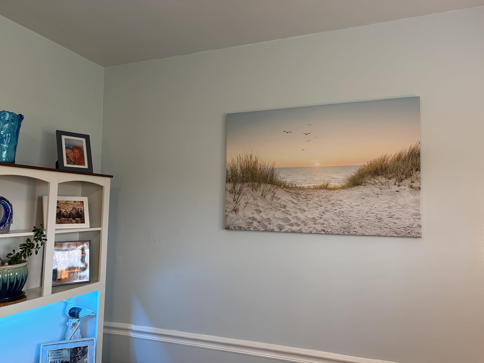 Beach Wall Art Canvas Bathroom: Coastal Sunset Ocean Print Artwork Modern Sea Scene Seascape Picture Seaside Landscape Seashore Painting for Living Room Bedroom Office Decor customer photo 2