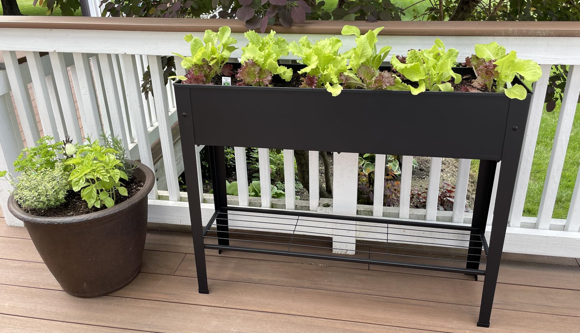 Raised Garden Bed, Elevated Green Metal Plant Box with Legs, Standing Garden Stand with Drainage Holes (40