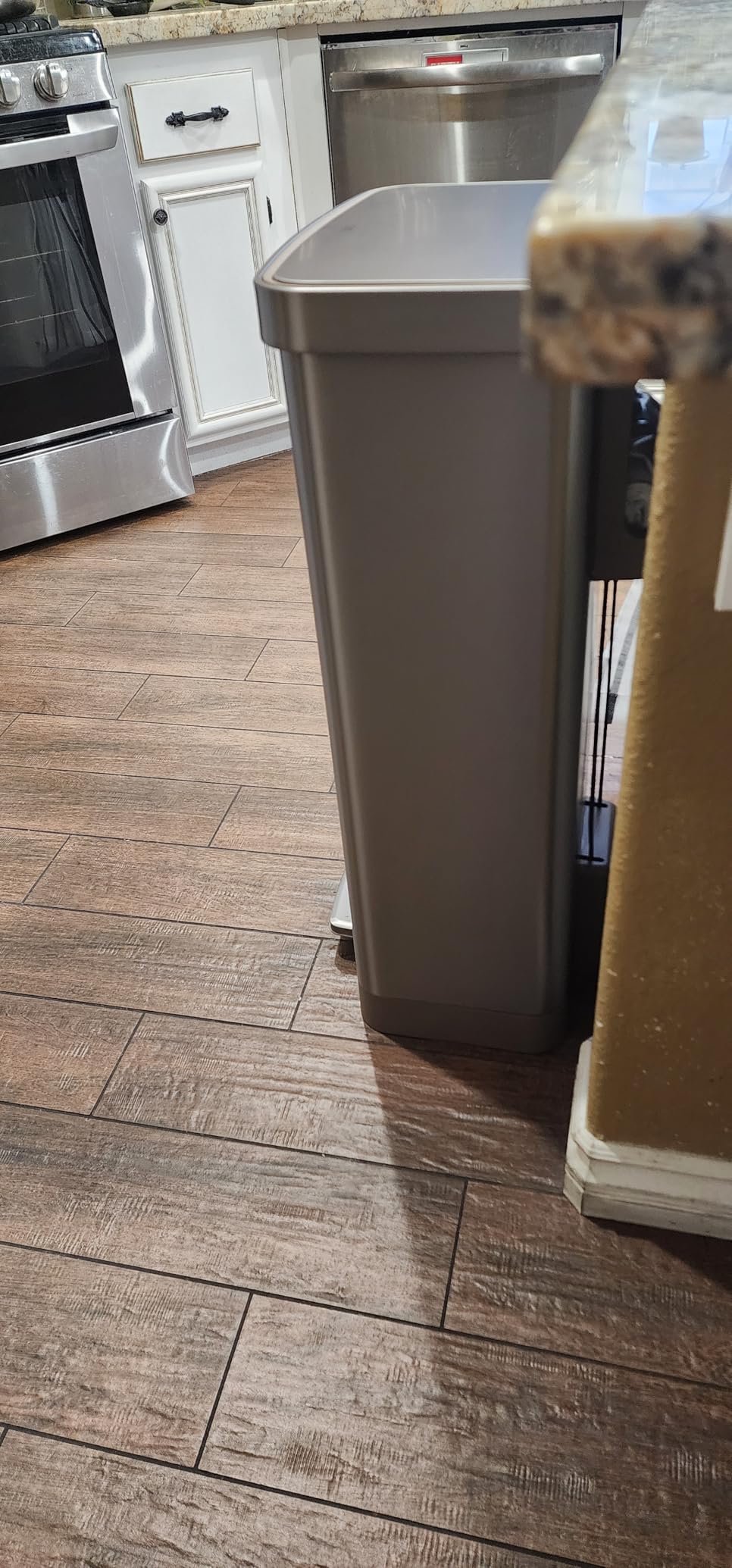 EKO Hudson Matte Stainless 50 Liter/13.2 Gallon Step Trash Can with Rear Trash Bag Storage Compartment customer photo 2