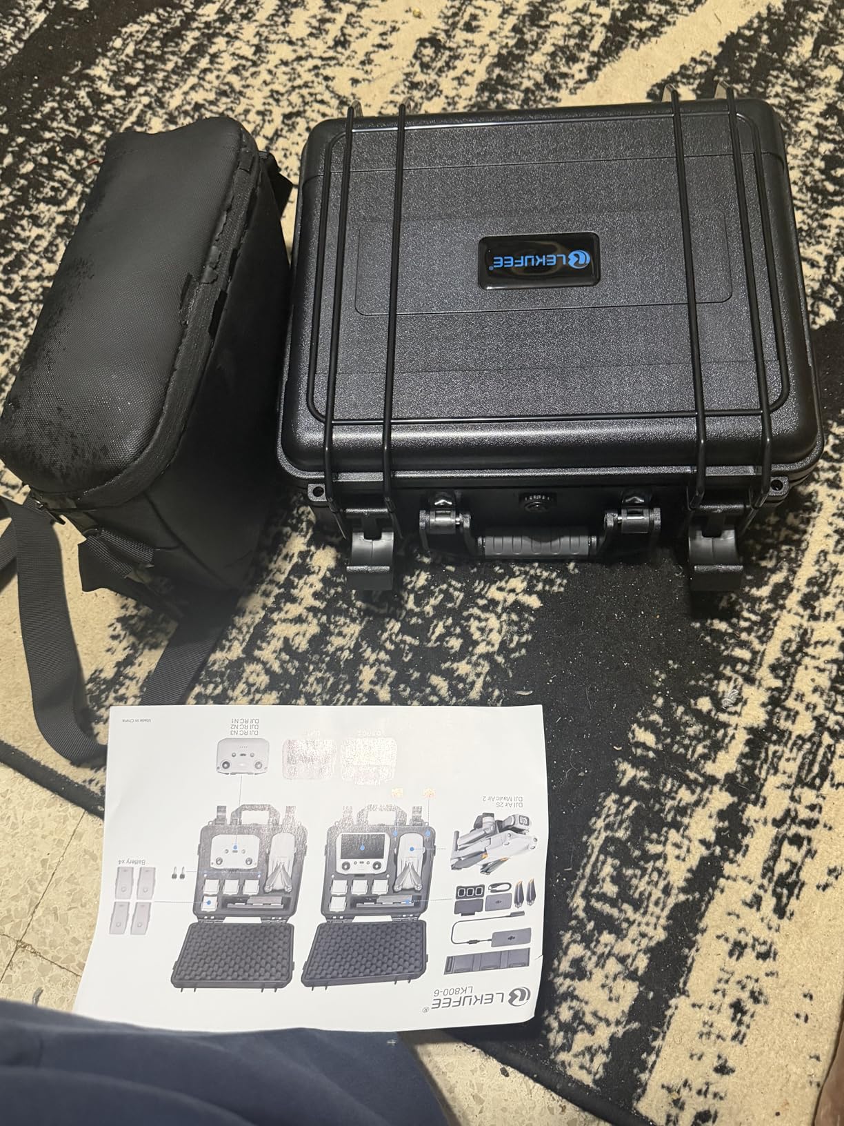 Lekufee Waterproof Hard Case Compatible with DJI Air 2S / 2, Fly More Combo, DJI RC 2, RC N3/N2/N1, and Accessories (Case Only) customer photo 1