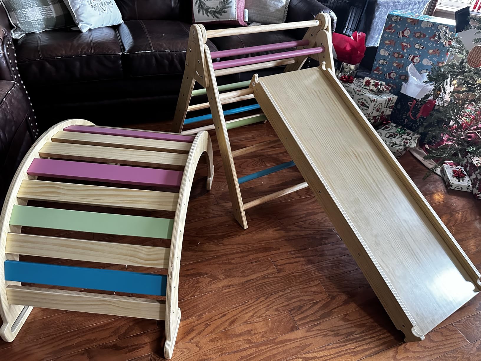 Avenlur Hazel 5-in-1 Pikler Triangle Set, Toddler Climbing Toys Indoor | Montessori Climbing Set & Indoor Playground: Triangle Ladder, Arch Climber, Rocker, Toddler Slide, Ramp (Colored) customer photo 1