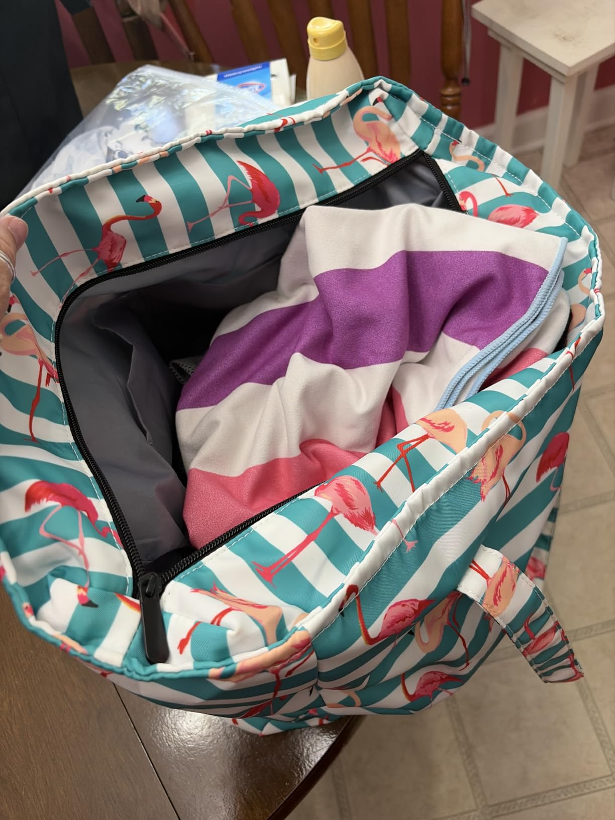 Beach Bags for Women Large Waterproof Sandproof Beach Tote Swim Pool Bag with Zipper for Travel Vacation Essentials customer photo 1