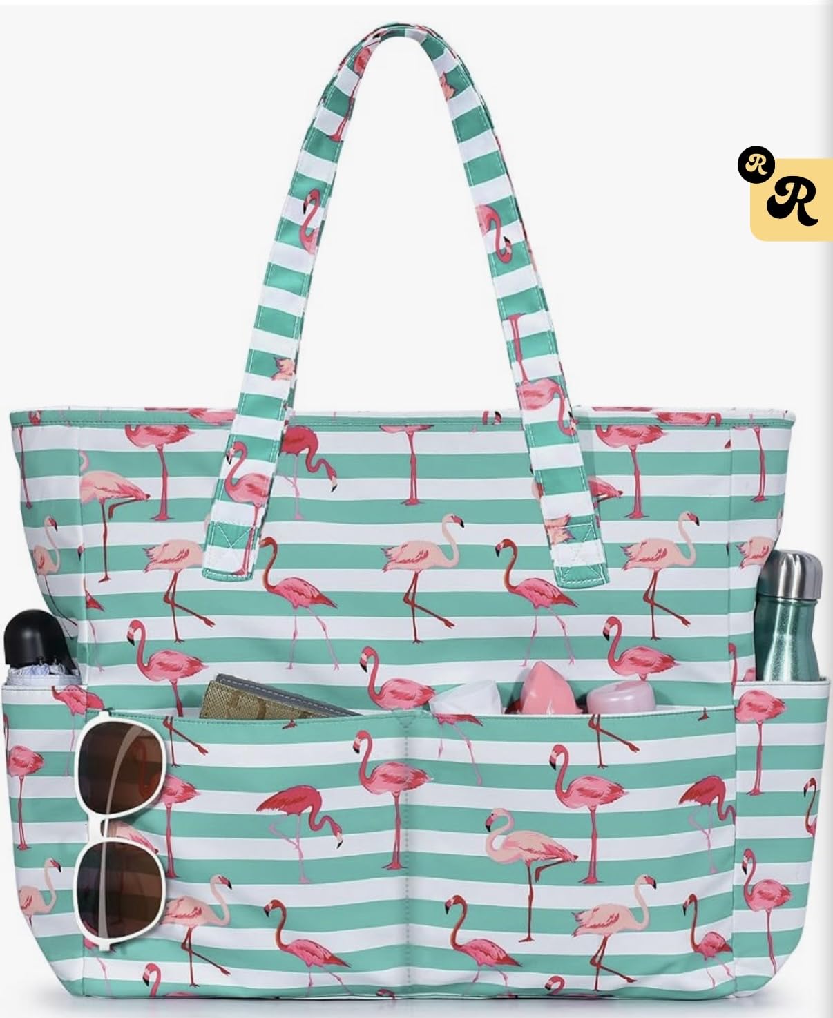 Beach Bags for Women Large Waterproof Sandproof Beach Tote Swim Pool Bag with Zipper for Travel Vacation Essentials customer photo 2