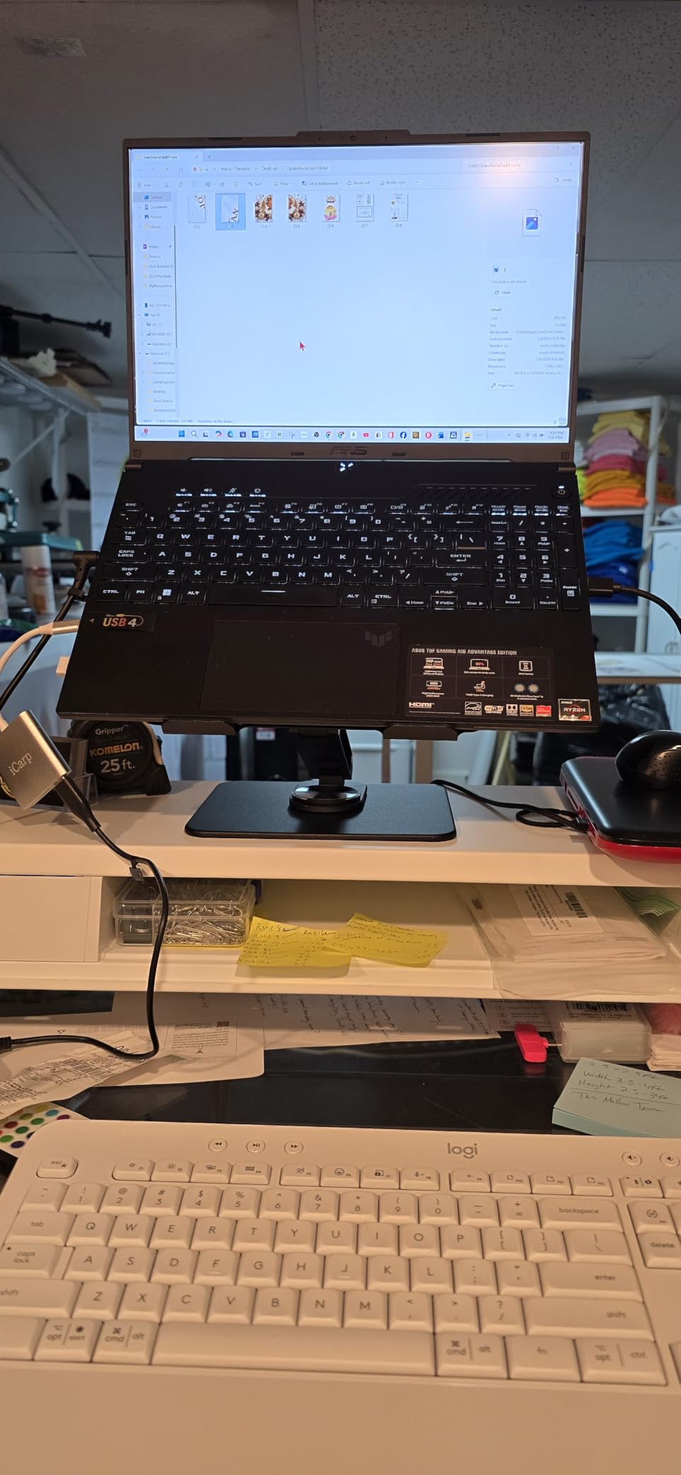 BESIGN LSX7 Laptop Stand with 360 Rotating Base, Ergonomic Adjustable Notebook Riser, Foldable Computer Holder Compatible with 10-15.6
