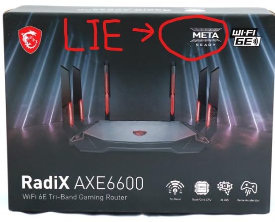 MSI Radix AXE6600 WiFi 6E Tri-Band Gaming Router, AI QoS, RGB, 1.8GHz Quad-Core Processor, MU-MIMO, Tri Band Gigabit Wireless, 8-Stream, High Speed Long Range Gaming Router customer photo 2