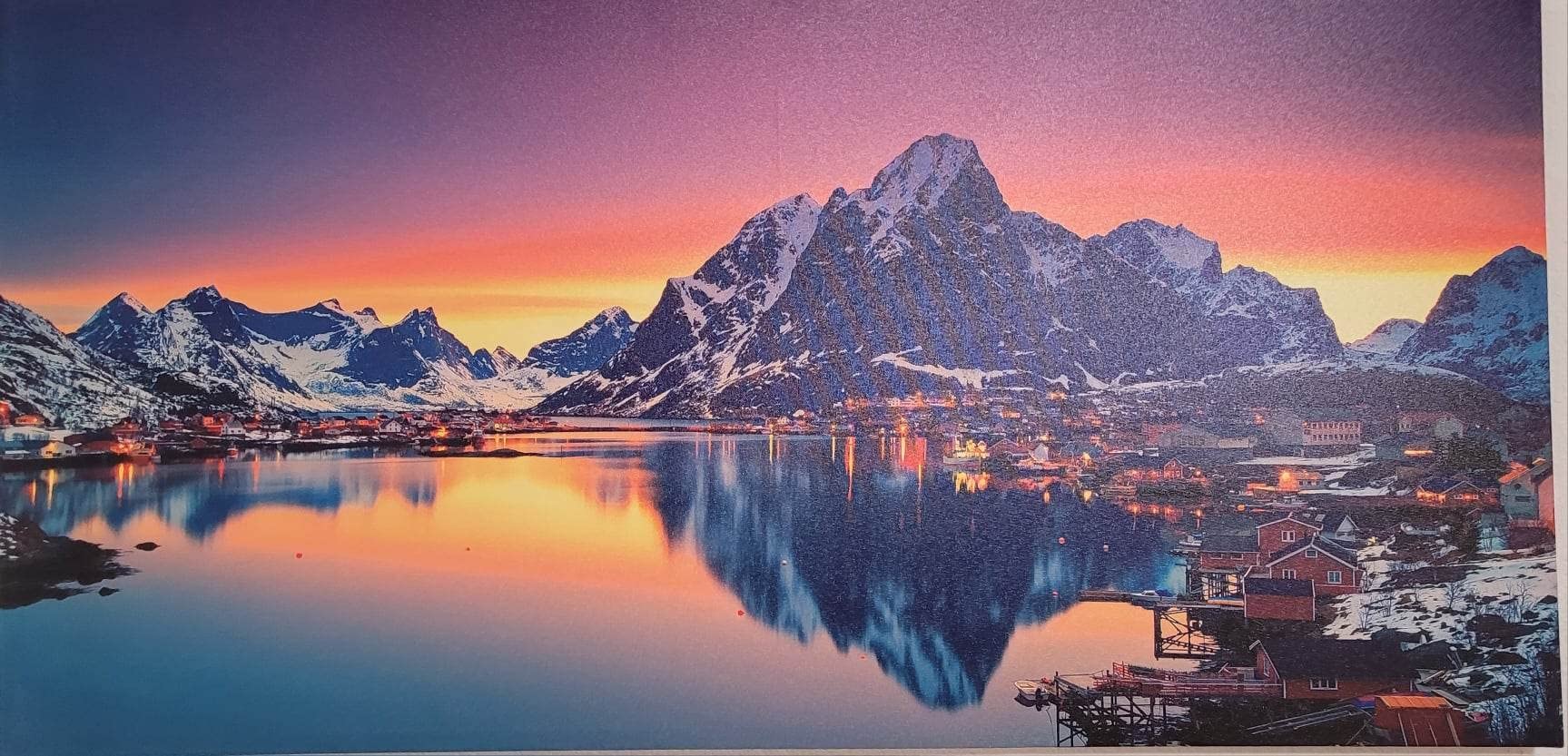 Lake Waterfall Natural Picture Wall Art Landscape Canvas Prints Painting Home Decor Tree Picture for Living Room Bedroom Kitchen Office Decoration 20x40 Wooden Frames Artwork Ready to Hanging customer photo 2