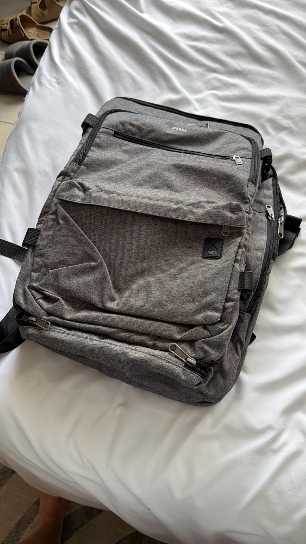 WANDF Personal Item Travel Bag, Carry On Laptop Backpack | Frontier Airline Underseat Fit, Fits 17