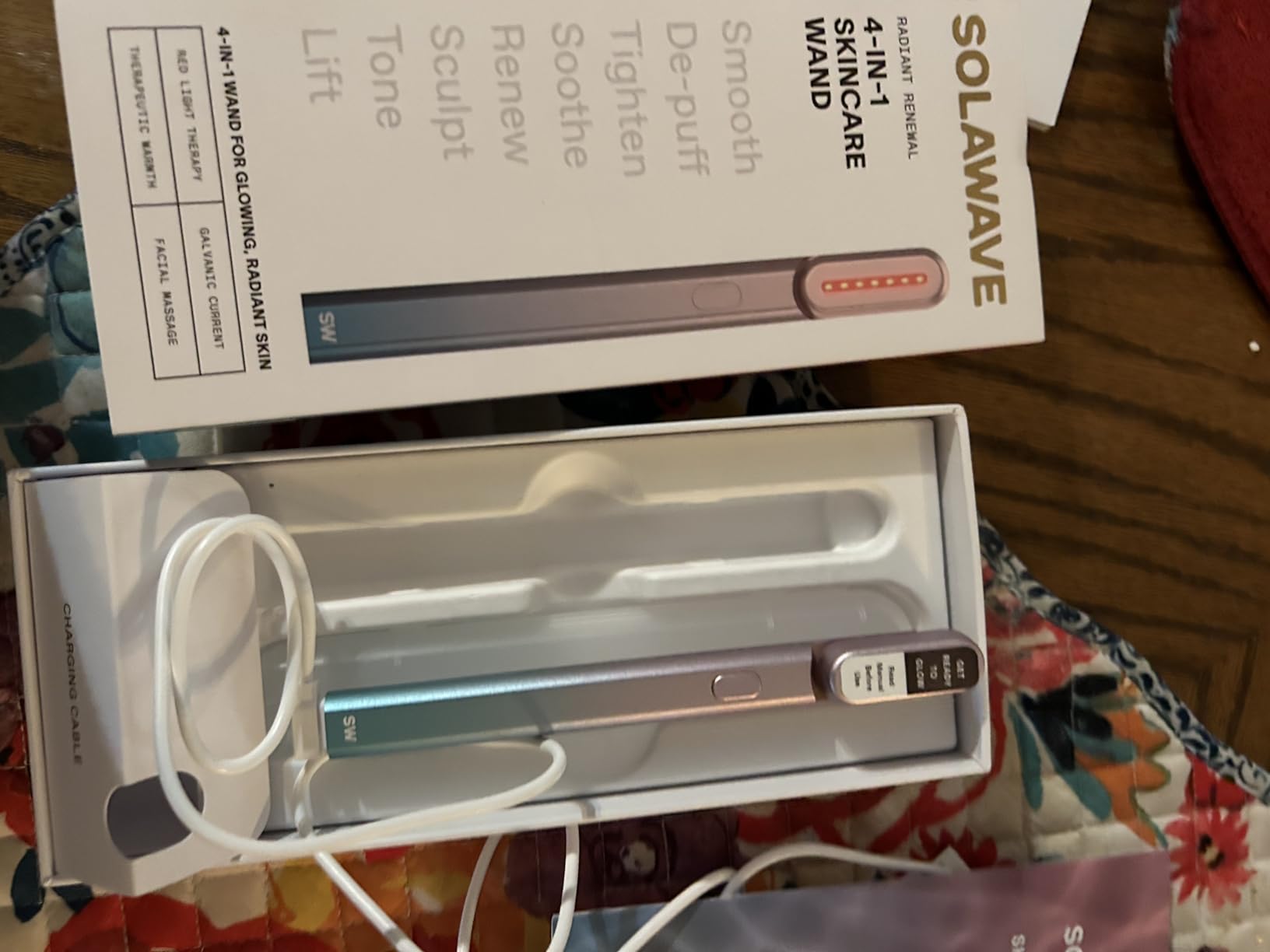 Solawave 4-in-1 Red Light Therapy Wand for Face & Neck (Rose Gold) | FDA-cleared for face wrinkles. Red Light Therapy, Galvanic Current, Warmth & Massage customer photo 1