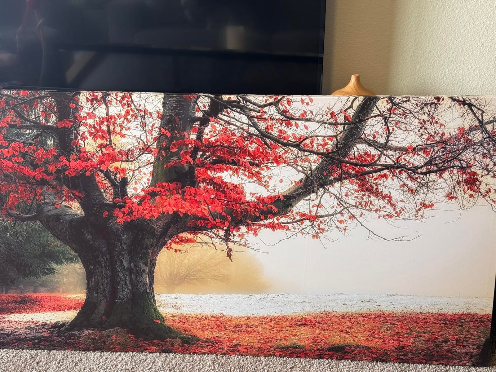 Nature Landscape Sunrise Tree Canvas Wall Art - 20x40 inches Wall Decoration for Living Room Forest Picture Artwork Painting Prints of Trees for Bedroom and Home Decor customer photo 2