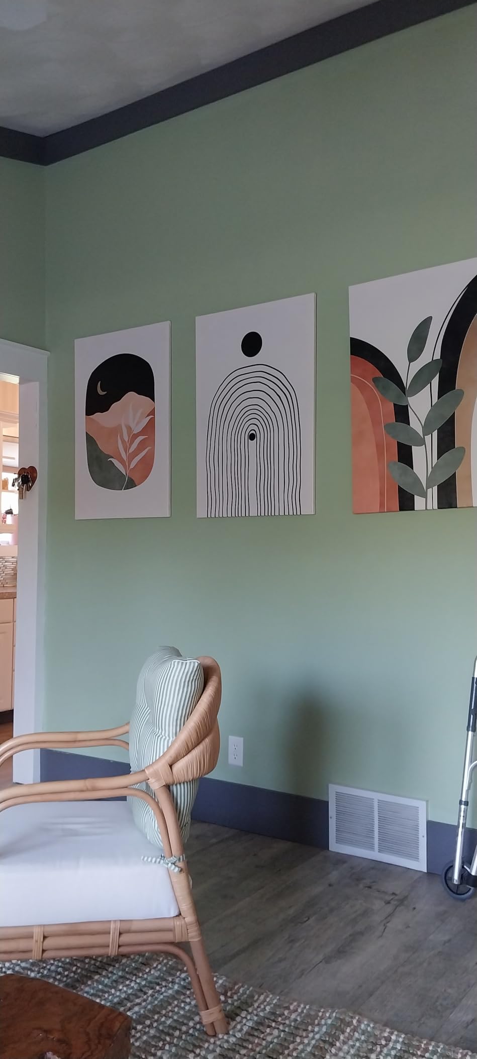 Boho Wall Art Prints Set of 3, Neutral Abstract Geometric Canvas Artwork for Bedroom, Bathroom, Living Room, Office (12x16 Inch x 3 Pieces) customer photo 1
