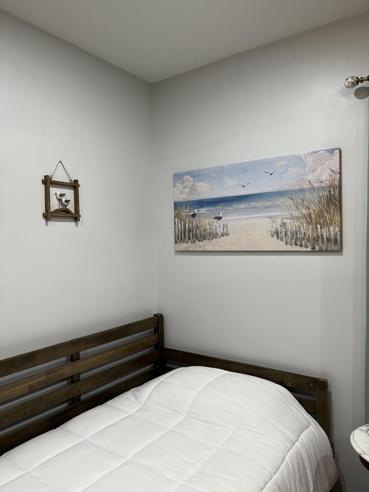 XXMWallArt FC3750 Sandy Beach Wall Art Canvas Print Wall Art Seascape Blue Print Painting Abstract Coastal Picture Modern Ocean Artwork for Living Room Bedroom Bathroom Office Wall Decor customer photo 1