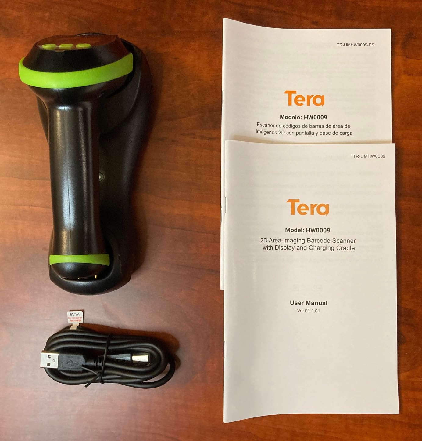 Tera Barcode Scanner Wireless with Screen: Pro Version 1D 2D QR with Setting Keypad Charging Cradle Works with Bluetooth 2.4G Wireless USB Wired Handheld Bar Code Reader HW0009 customer photo 1