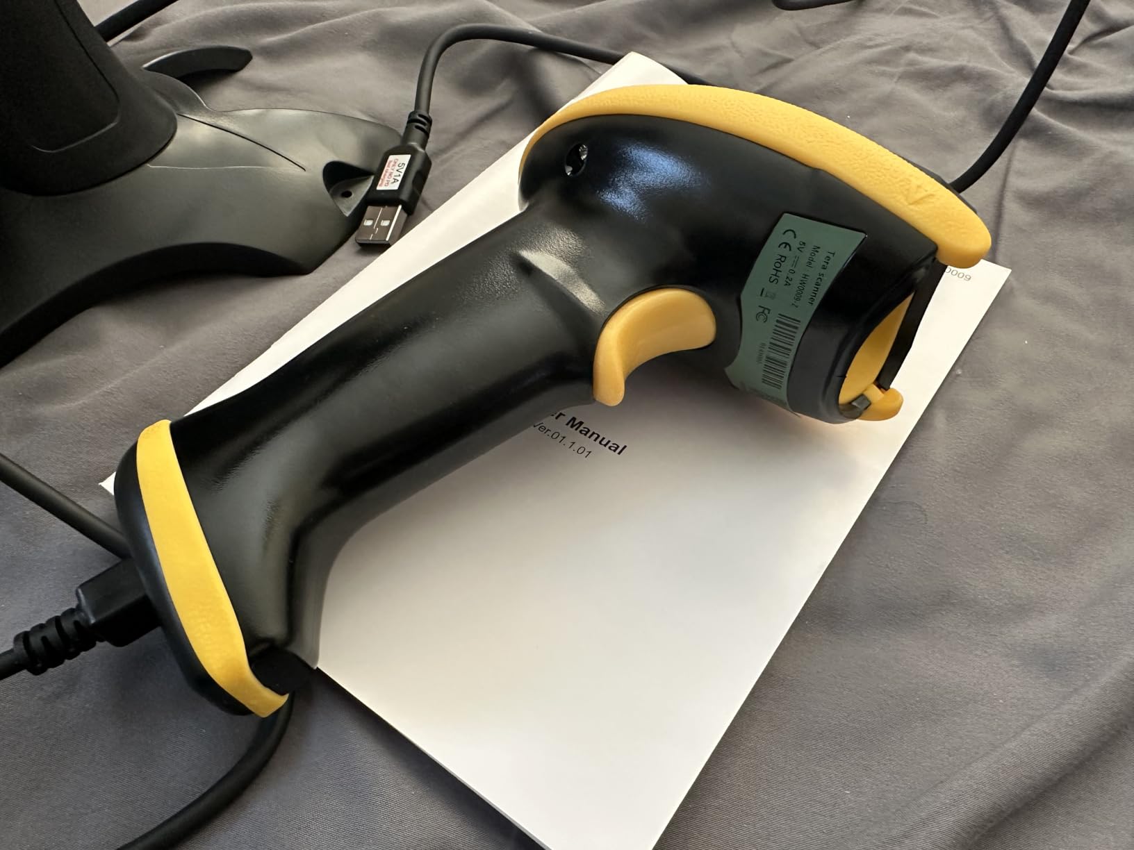 Tera Barcode Scanner Wireless with Screen: Pro Version 1D 2D QR with Setting Keypad Charging Cradle Works with Bluetooth 2.4G Wireless USB Wired Handheld Bar Code Reader HW0009 customer photo 2