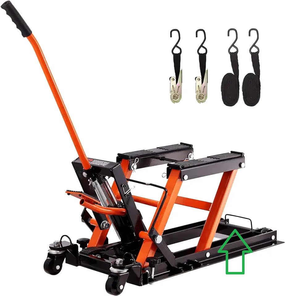 VEVOR Hydraulic Motorcycle Lift Jack 1500 LBS Capacity ATV Scissor Lift Jack Portable Motorcycle Lift Table with 4 Wheels customer photo 2