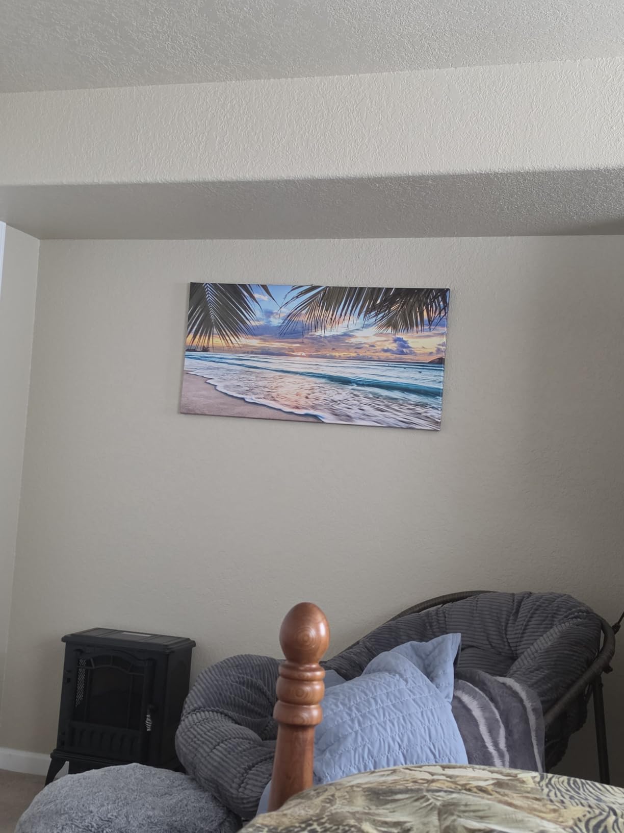 Beach Palm Pictures Canvas Wall Art For Living Room Bedroom Wall Decor, Sea Wave Wall Art Print Paintings For Home Decor, Modern Artwork Coconut Tree Canvas Art Ready To Hang-20X40Inches customer photo 1