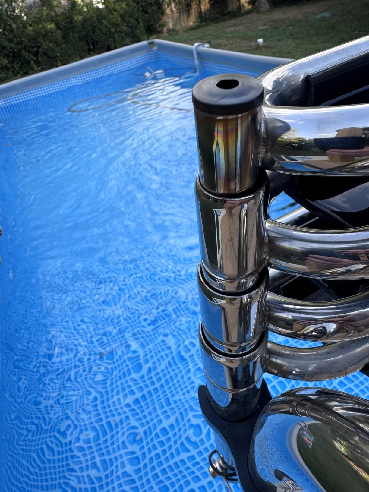 Heavy Duty Pontoon Boat Ladder, 316 Stainless Steel 4 Step Folding Ladder | Telescoping, Rear Entry Inboard, All Welded Reinforce, Wide Steps, Strong Handrails,Inboard Ladder, Dock Swim Deck Ladder customer photo 2