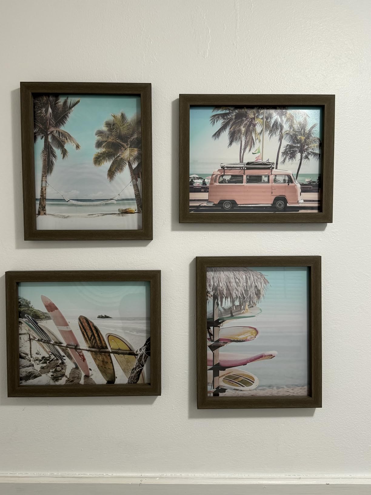 Tropical Palm Trees Beach Art LARGE 11x14 - Coastal Wall Art for Beach house, Lake House, Ocean Home Decor - nautical, Bedroom, Living Room, Office Wall Decor - Gift for Surfer - Ocean Photo Set customer photo 1