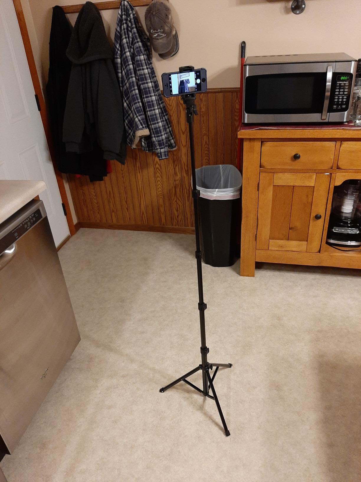 UBeesize 92'' Cell Phone Tripod Stand with 16.5'' Gooseneck and Remote, Overhead Tripod with Adjustable 360 Ball Head & Phone Holder for iPhone17 Pro Max/Pro/Plus/16/15/14/13, Android Cell Phone customer photo 2