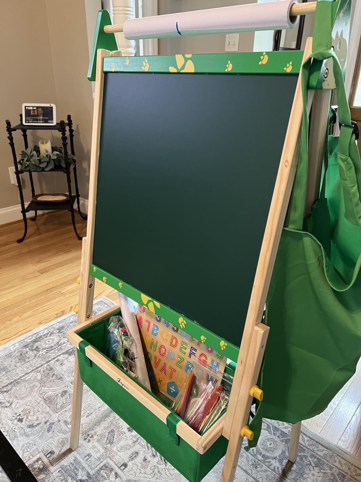 Joyooss Art Easel for Kids Easel for Toddlers, Adjustable Standing Wooden Toddler Easels Kid Whiteboard & Chalk Board Kids Dry Erase Board, Art Easel for Kid Age 2-4 4-8 9-12 Drawing Easels customer photo 1