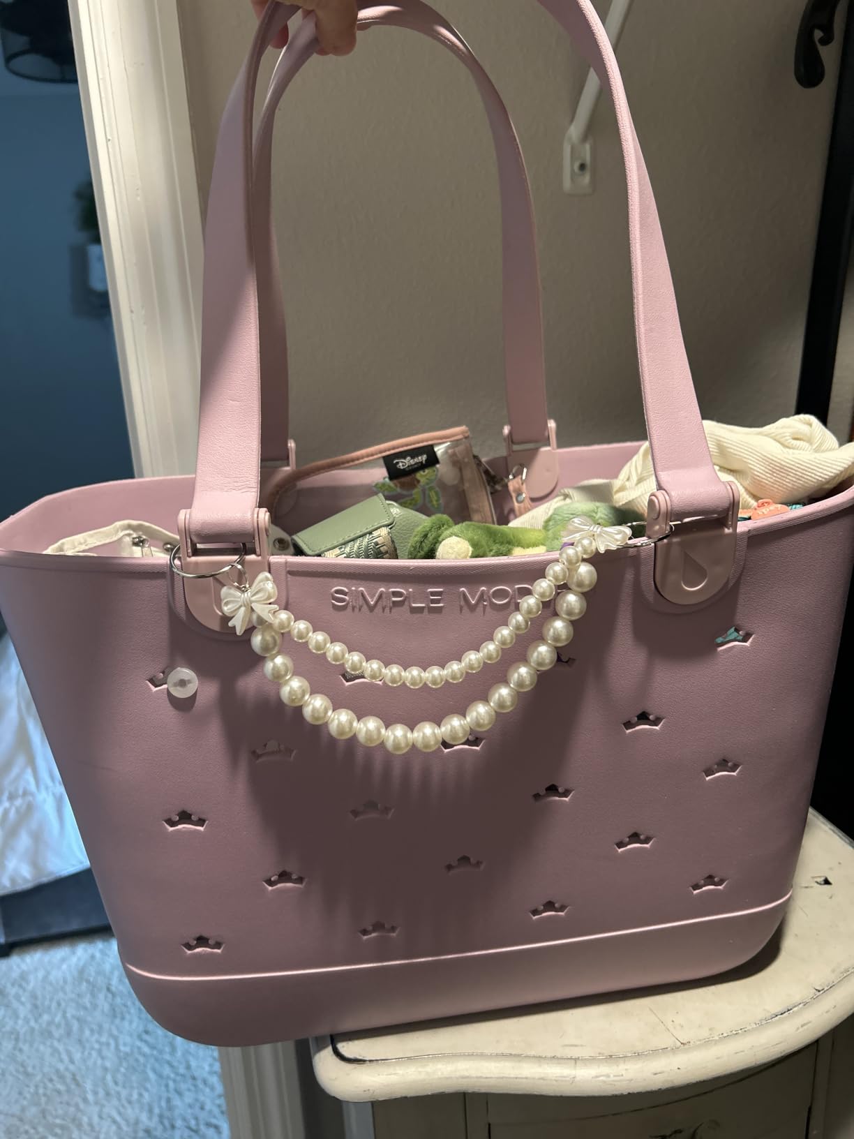 Simple Modern Waterproof Rubber Beach Bag | Large | Beige | Getaway Tote Bag with Zipper Pocket, Beach Tote & Pool Bag for Travel, Boat, Groceries | Beach Essentials | Almond Birch customer photo 2