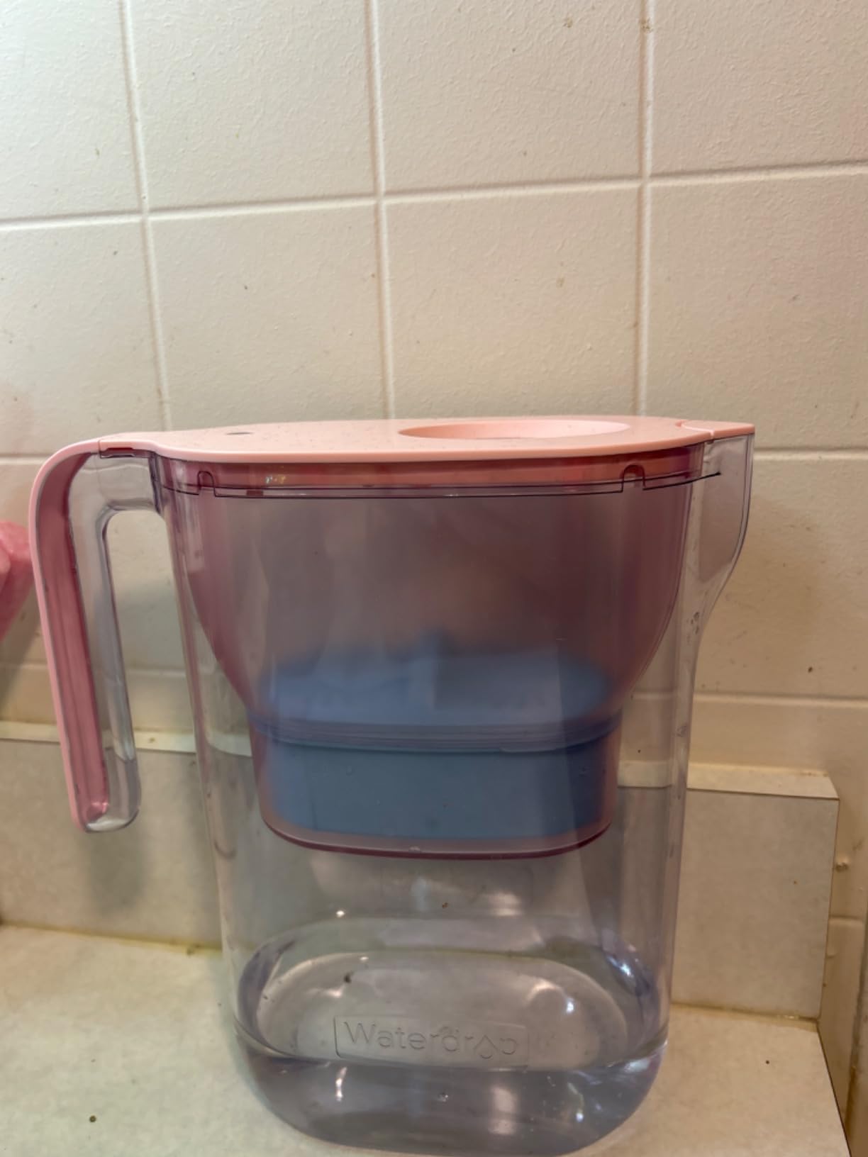 Waterdrop PT-05P-A Alkaline Water Filter Pitchers, 7-Cup, Up to pH 9.5, Pink | Mineralized Alkaline Water, Healthy, Clean & Toxin-Free, Up to 100 Gallons, BPA-Free, for Fridge, Countertop & Gift customer photo 1