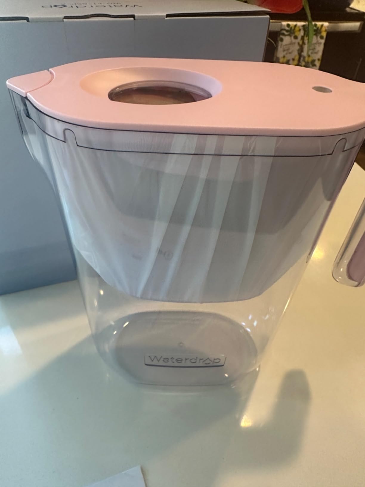 Waterdrop PT-05P-A Alkaline Water Filter Pitchers, 7-Cup, Up to pH 9.5, Pink | Mineralized Alkaline Water, Healthy, Clean & Toxin-Free, Up to 100 Gallons, BPA-Free, for Fridge, Countertop & Gift customer photo 2