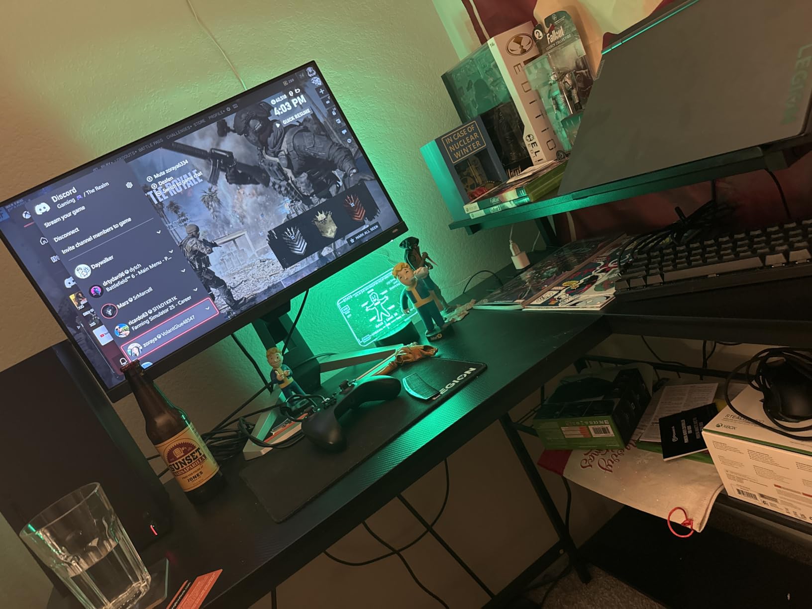 Bestier 58-Inch L-Shaped Gaming Desk with Charging & LED, Black | Charging 3AC+2USB, RGB LED Strip, Reversible Shelves, Monitor Stand, Headphone Hook, Metal Mesh Shelf, 58 in customer photo 2