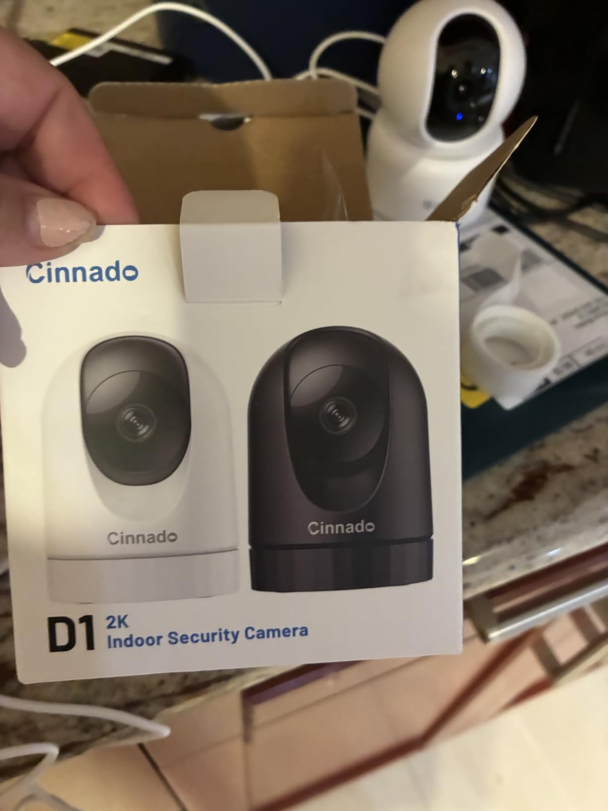 Cinnado 2K Security Camera Indoor for Pet/Dog/Baby with Phone App, D1 1Pack | 360° 2.4Ghz Wi-Fi Cam as Elderly/Baby Monitor, 2-Way Audio, Night Vision, 24/7 SD Card Storage, Alexa & Google Compatible customer photo 2