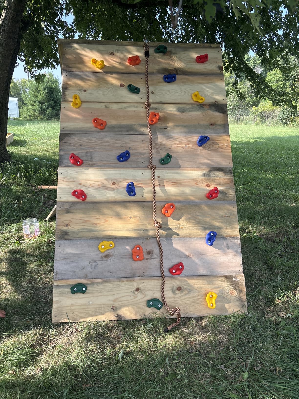 25 Packs Rock Climbing Holds, Indoor & Outdoor Rock Wall Climbing Kit, Multi-Colored Climbing Rock Wall Grips with Mounting Hardware, Knotted Rope (Added 4 Sets of Spare Screws) customer photo 2