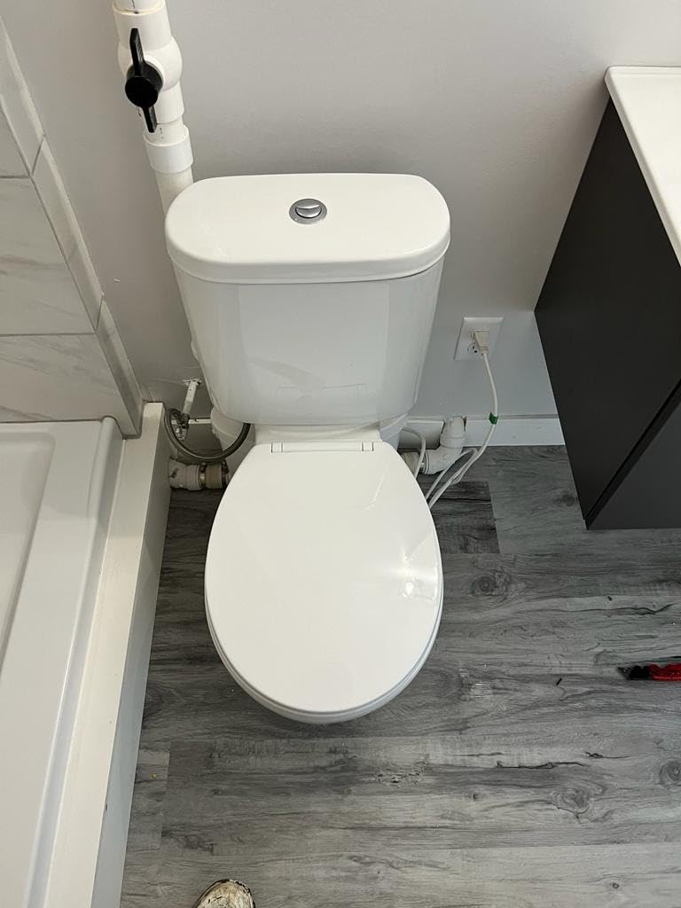 Simple Projec 600w Macerating Toilet System, Silent & Powerful | Upflush Upflow Toilet for Basement Included Macerator Pump with Ac Vent & 4 Water Inltes for Bathroom, 2-piece Kit customer photo 1