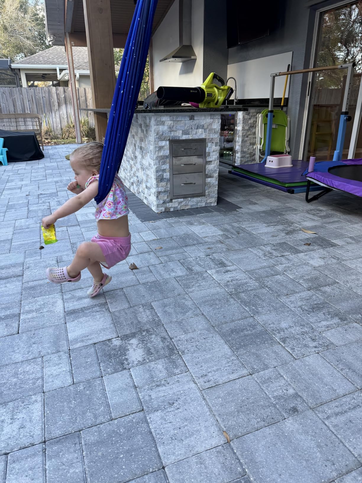 HiCamer Double Layer Sensory Swing for Kids & Adults (Star Blue) | Holds 300lbs, Indoor and Outdoor, Therapy Cuddle Swing, 360° Hanger Kit, Adjustable for Aspergers Autism ADHD customer photo 1