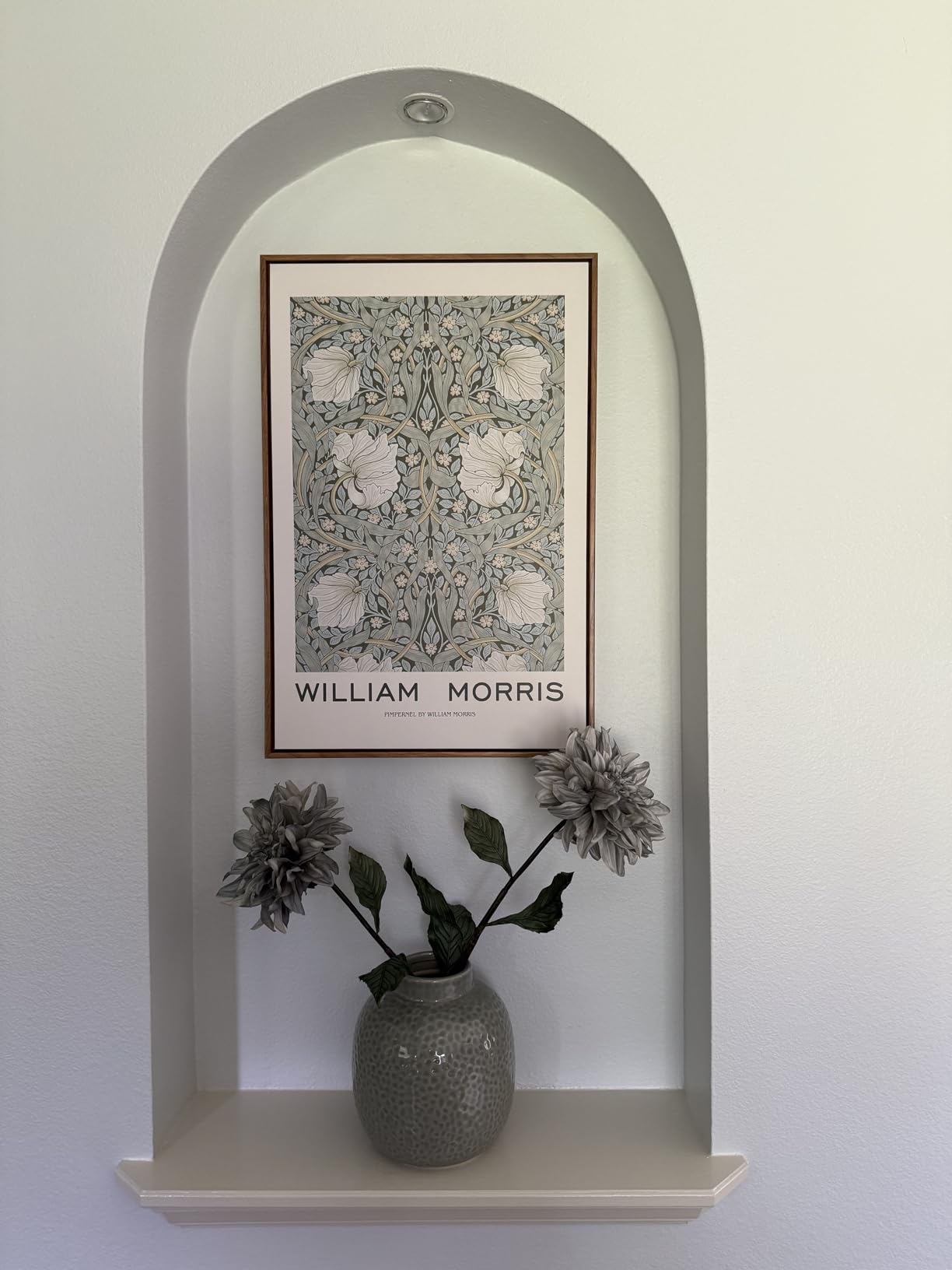 wall26 Framed Canvas Print Wall Art Pimpernel Flowers by William Morris Historic Cultural Illustrations Fine Art Traditional Scenic Colorful for Living Room, Bedroom, Office - 16x24 Natural customer photo 2