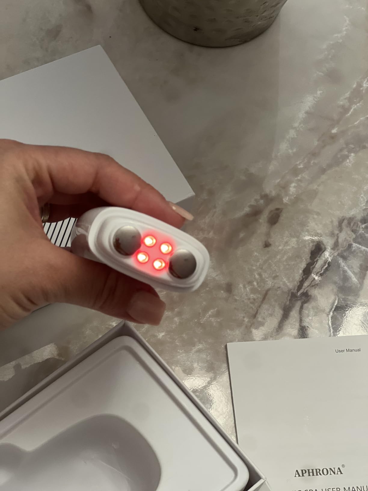 Aphrona Galvanic Spa - Facial Toning Device - Micro-Current Gua Sha face Tone Device - Skin Firming - FDA Cleared Facial Massager customer photo 2