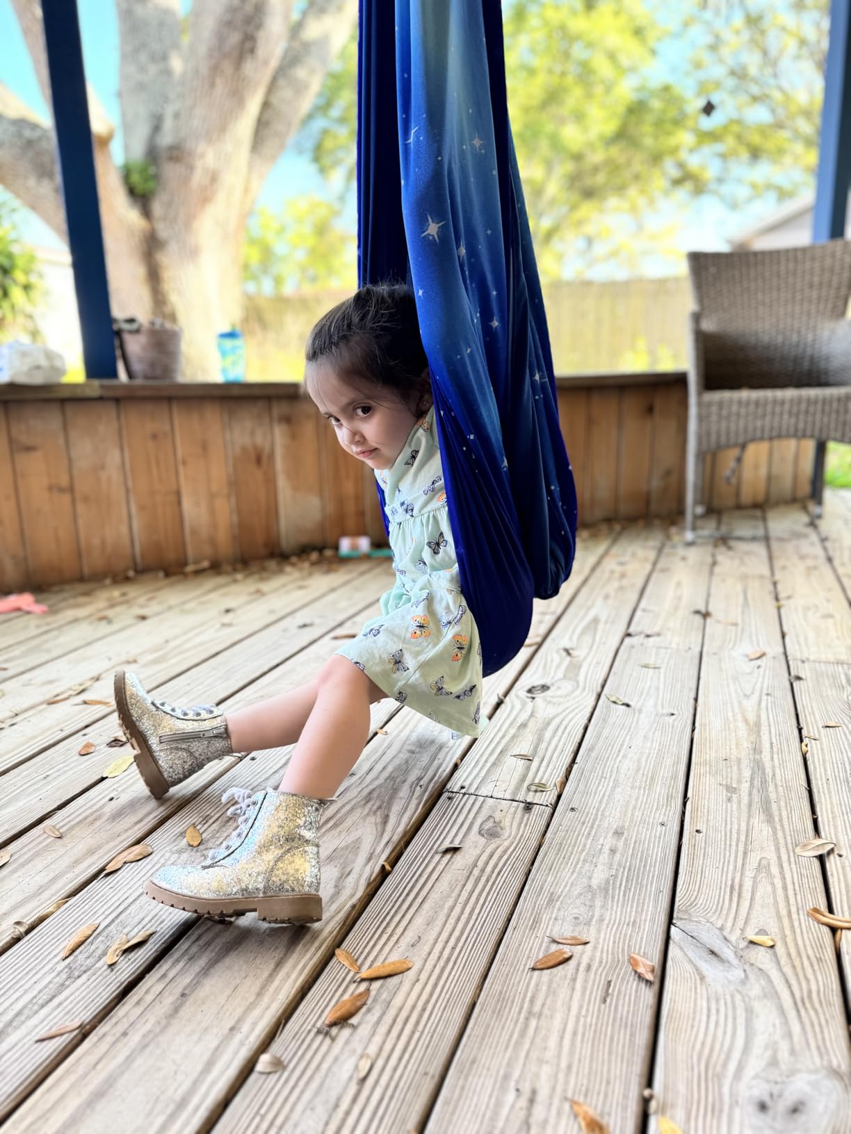 Double Layer Sensory Swing for Kids & Adults, Holds 300lbs with 360 Degree Hanger | Yatoco Indoor & outdoor therapy cuddle hammock chair, calming sensory support for Autism, ADHD and SPD customer photo 1
