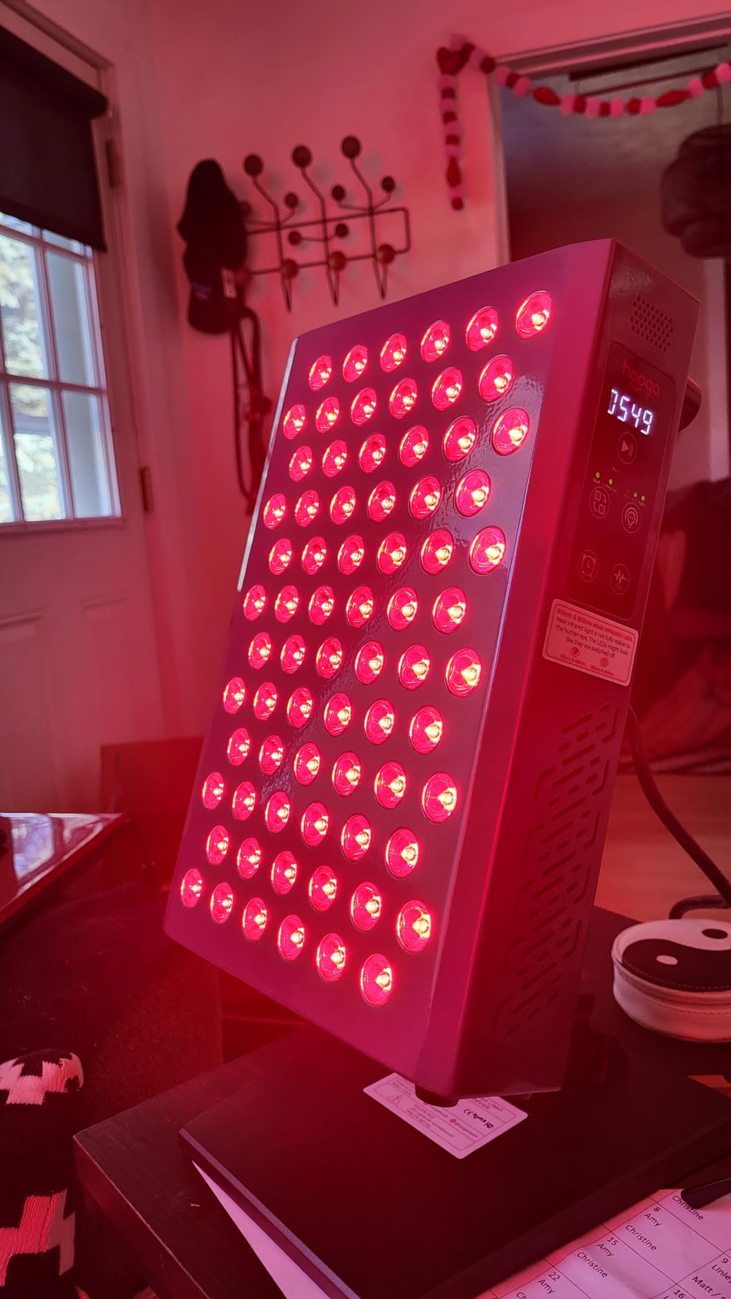 Hooga Red Light Therapy Panel Device - 630nm 660nm 810nm 850nm Red & Near Infrared Light Therapy, LED Light Therapy Lamp, 72 Quad Chip LEDs, Adjustable Brightness, Pulse Mode - ULTRA360 customer photo 1
