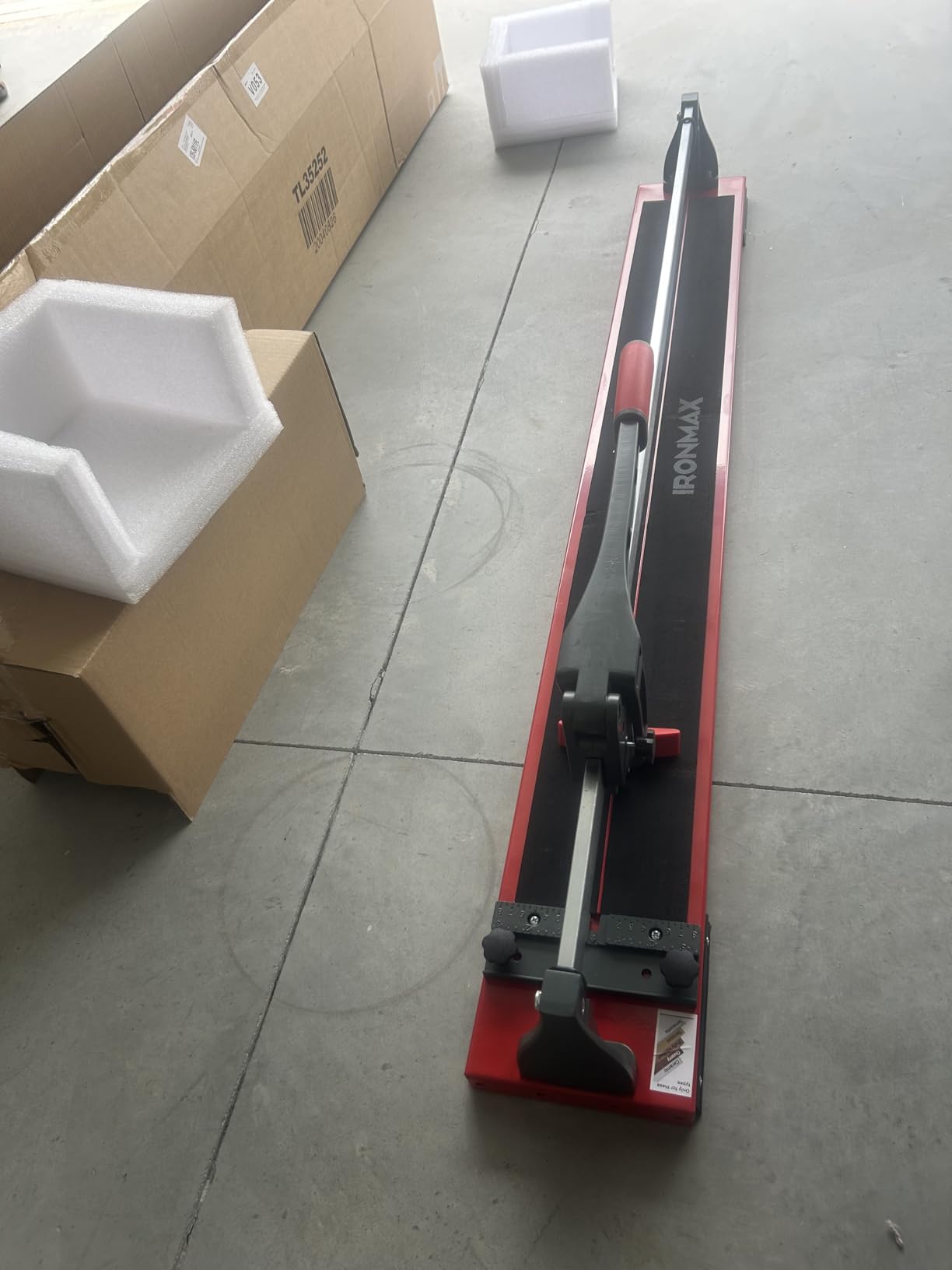 IRONMAX 48 inch Manual Tile Cutter, Professional Ceramic Tile Cutter Tools with Ergonomic Handle, Removable Scale, Adjustable Brackets, Porcelain Cutting Machine with Tungsten Carbide Cutting Wheel customer photo 1