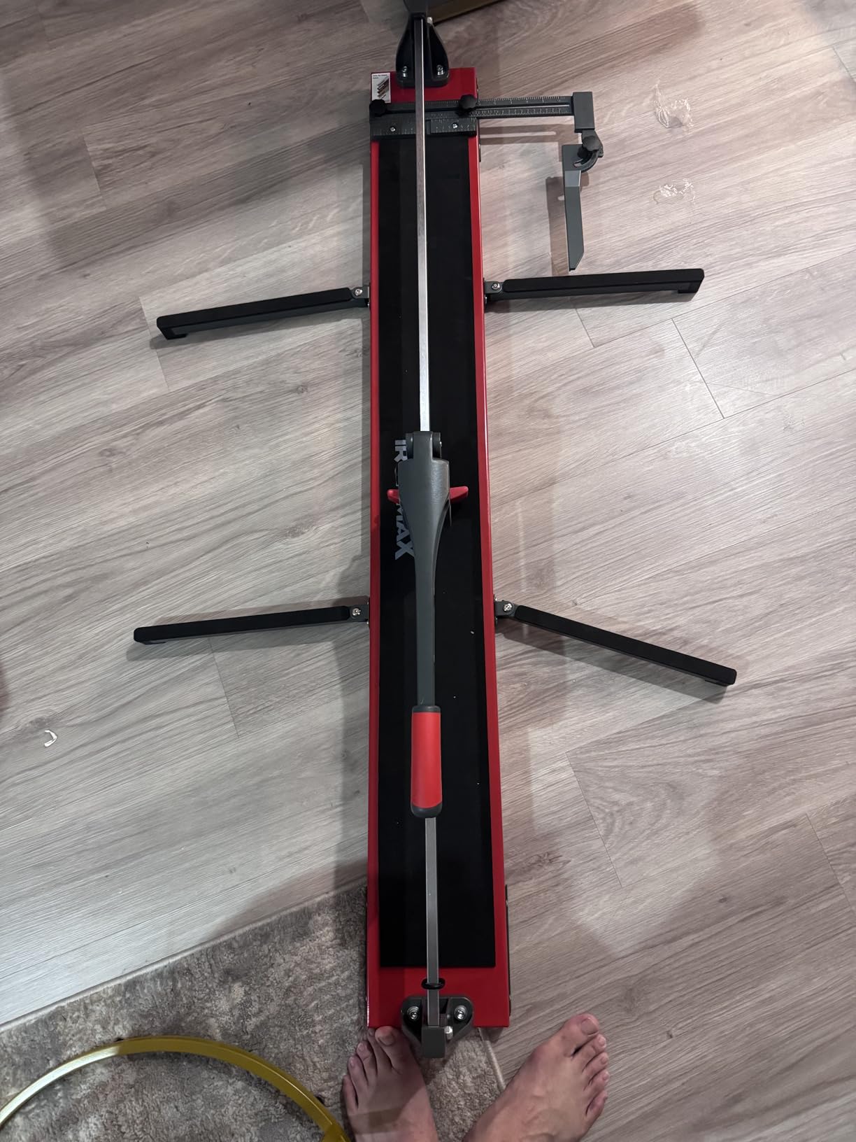 IRONMAX 48 inch Manual Tile Cutter, Professional Ceramic Tile Cutter Tools with Ergonomic Handle, Removable Scale, Adjustable Brackets, Porcelain Cutting Machine with Tungsten Carbide Cutting Wheel customer photo 2
