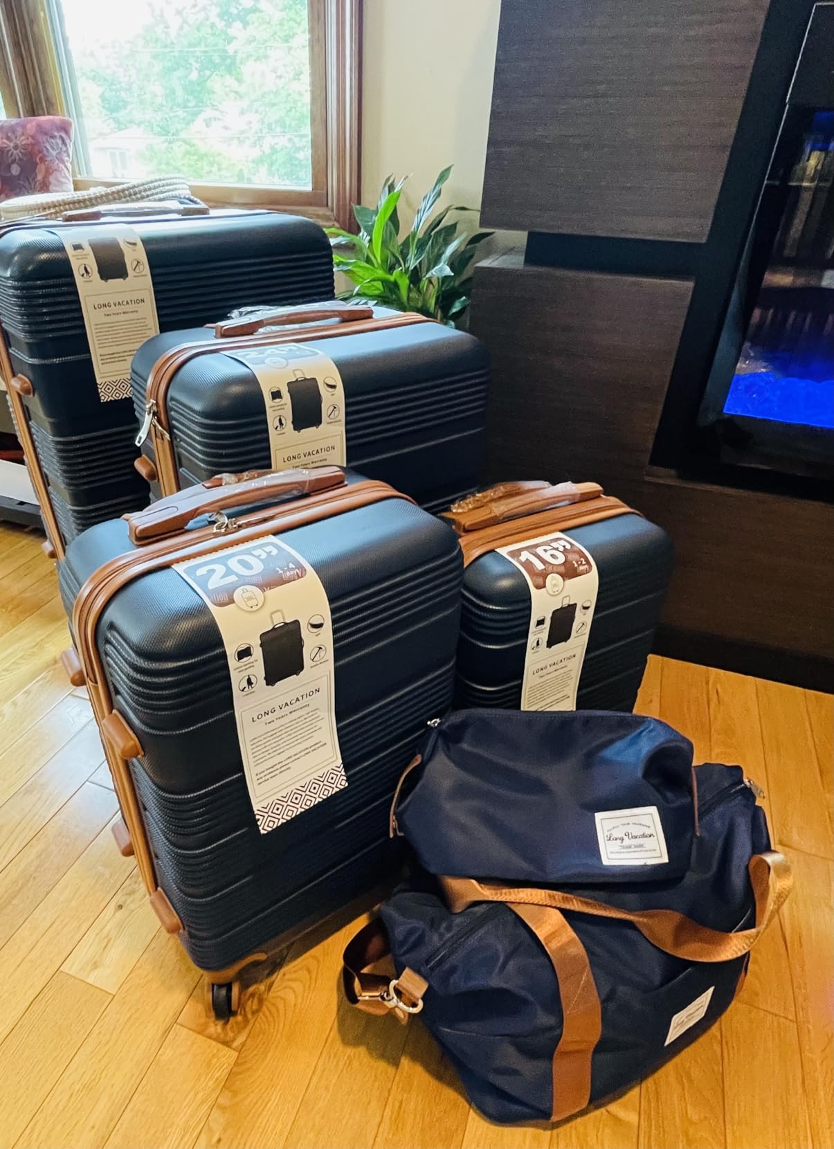LONG VACATION 6 Piece ABS+PC Hardshell Luggage Set with Spinner Wheels, Lightweight suitcase set with TSA Lock & YKK Zipper customer photo 2