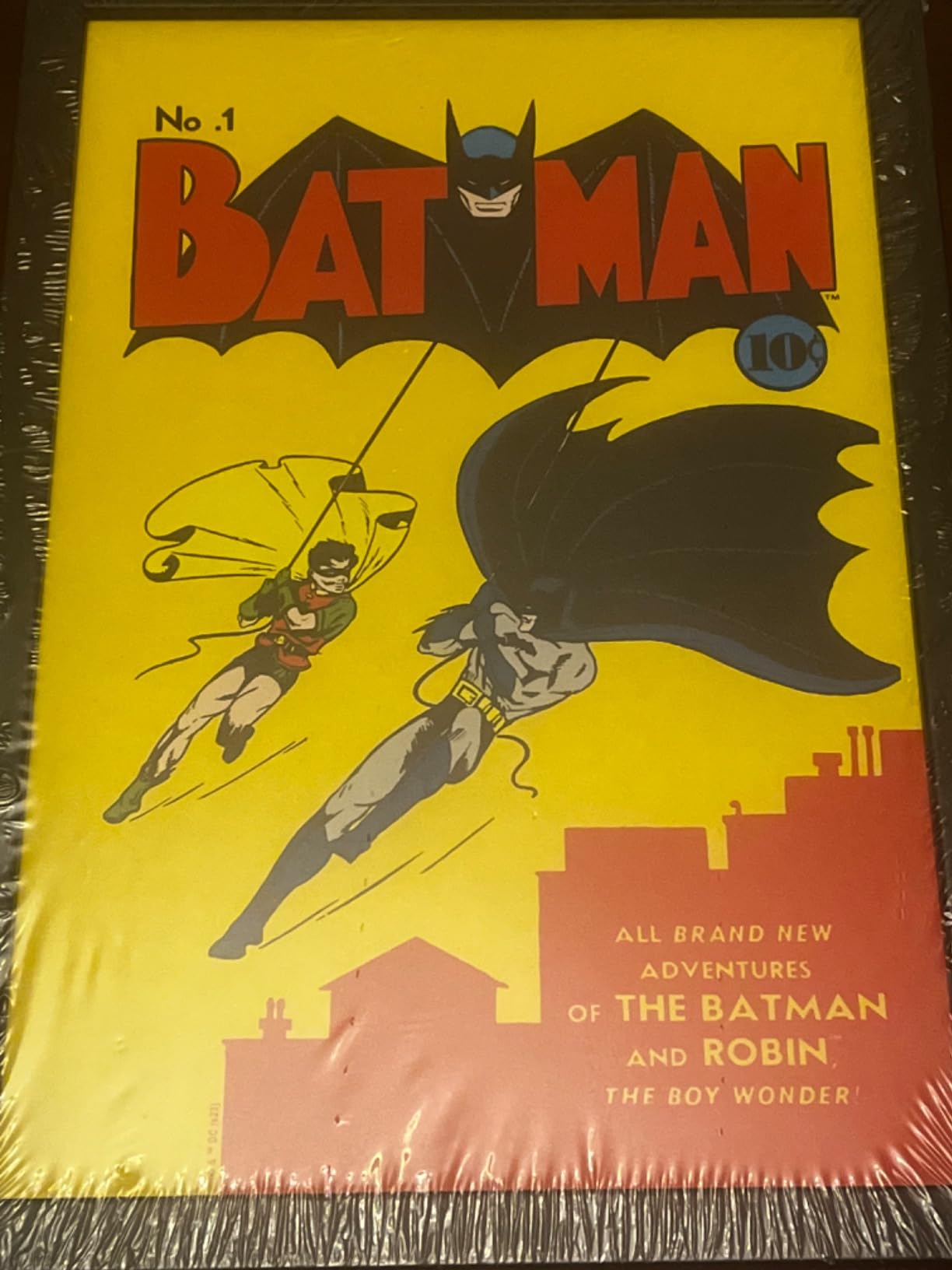 DC Comics Batman Comic Book Cover Framed Wood Wall Decor | Retro Batman Wall Art for Man Cave or Movie Room customer photo 2