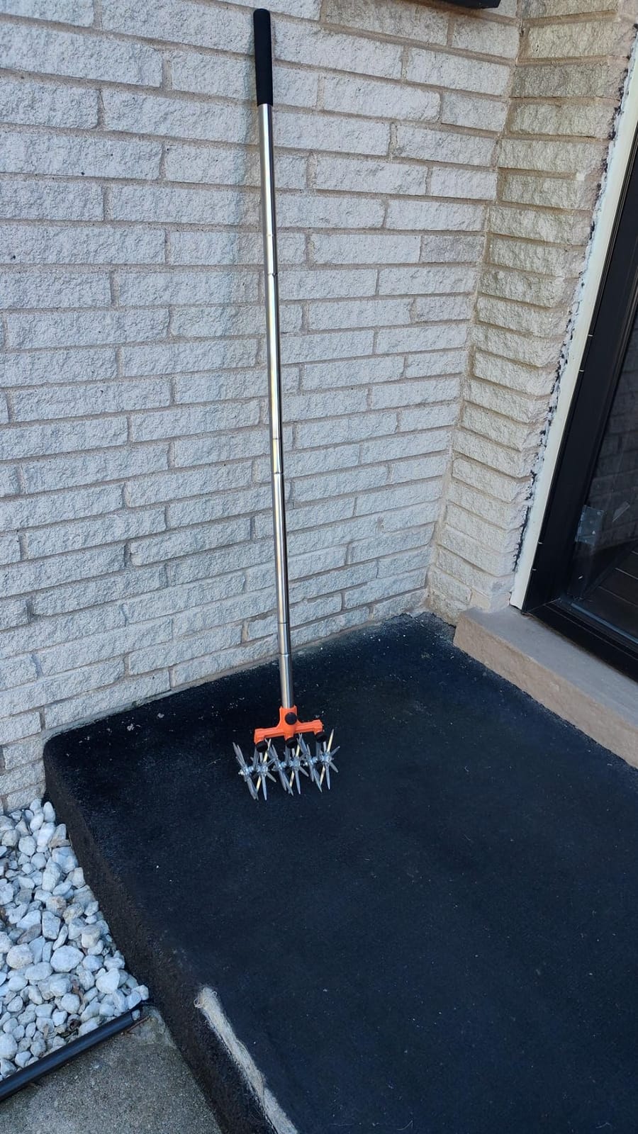 BARAYSTUS Rotary Cultivator Garden Rotary Tiller Adjustable Stainless Steel Poles Hand Tiller for Soil Mixing or Reseeding Grass Lawn Tiller Total Length 57 Inch customer photo 2