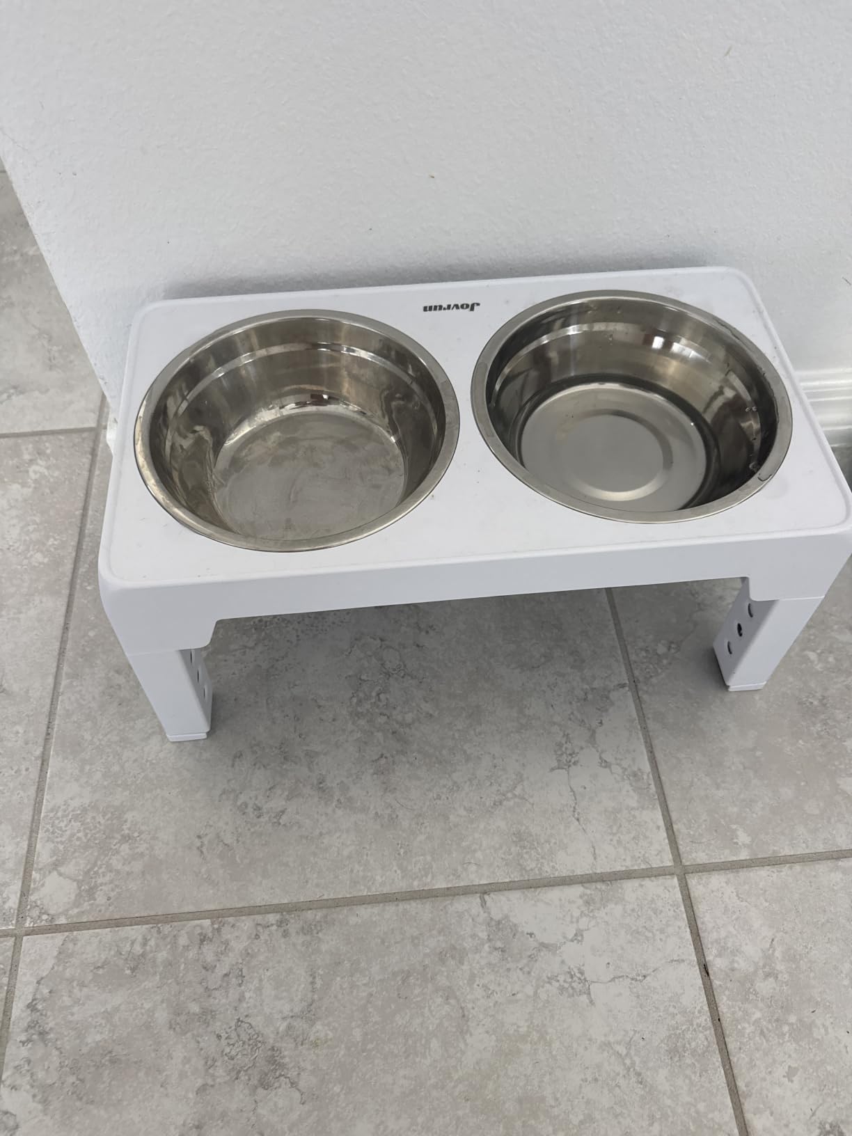 Jovrun Elevated Dog Bowls for Medium Large Size Dogs, Non-Slip Dog Feeder with 1*Stainless Steel Dishes & 1*Slow Feeder Bowl, 5 Heights Adjustable Raised Bowls to 3.15''-8.66''-9.84''-11.02''-12.2'' customer photo 1