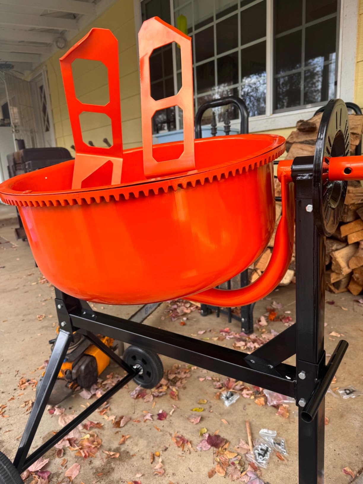 5 Cubic Ft Electric Cement Mixer, 0.75 HP 550W Electric Mixer Machine with 140L Drum, 2 Wheels and Stand, Portable Concrete Mixing Machine for Mortar, Stucco, Seeds and Fodder customer photo 2