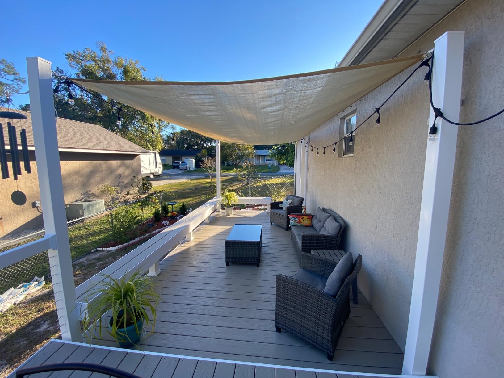 Cool Area Sun Shade Sail for Patio Backyard, Rectangle 12x16ft, Dark Grey | 95% UV Protection, 85%-90% Shading Rate customer photo 2