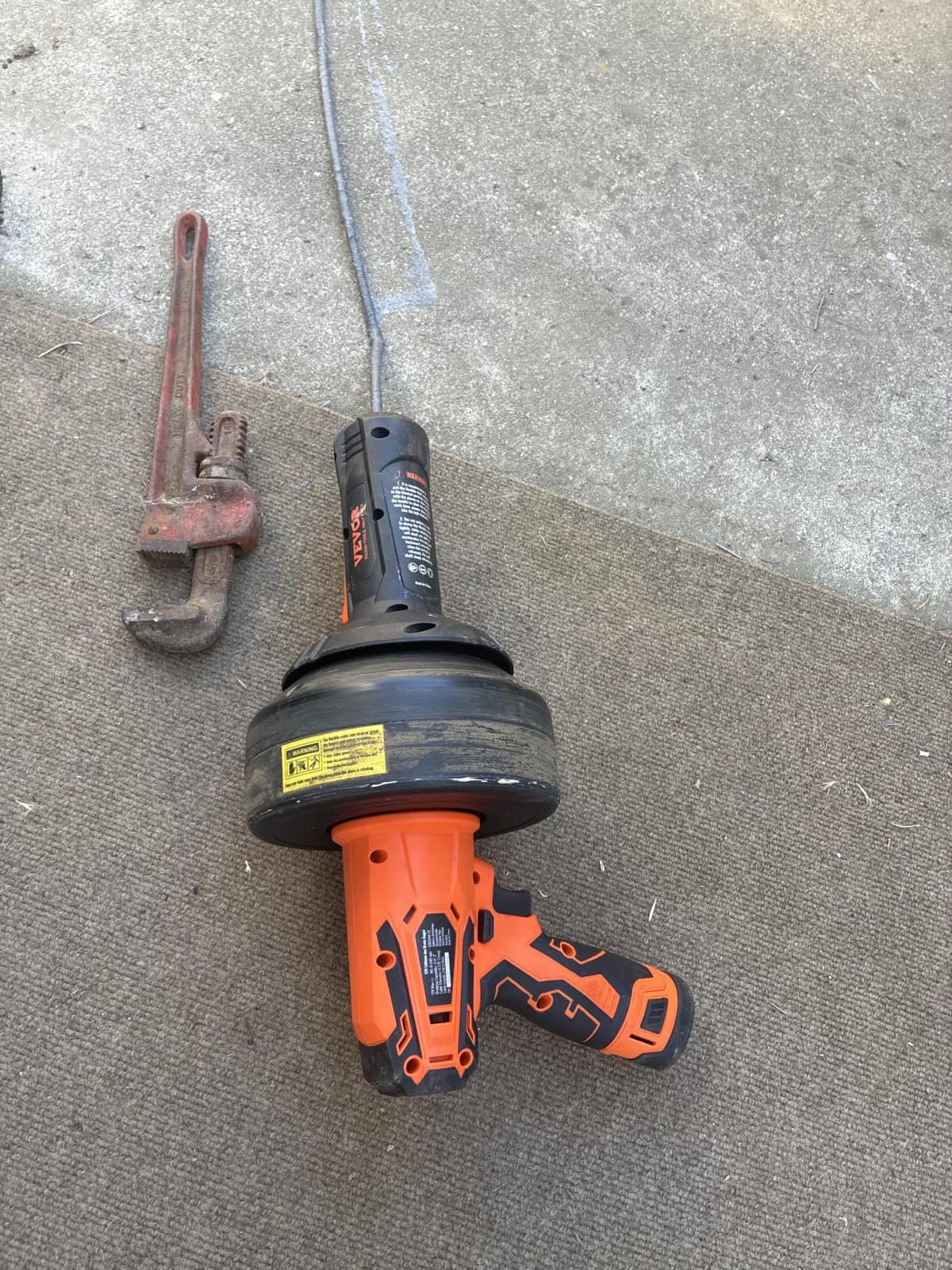 VEVOR 12V Electric Drain Auger, 25FT Cordless Plumbing Snake Auto Feed, Pipeline Snake Drain Clog Remover with Power Drill for 3/4
