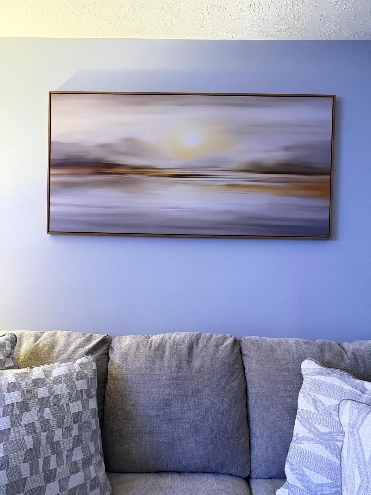 VHMING Abstract Wall Art Framed Ready to Hang Home Decor Orange White Artwork Wall Art Prints Canvas Painting Large Size for Living Room Bedroom Office Decoration 30