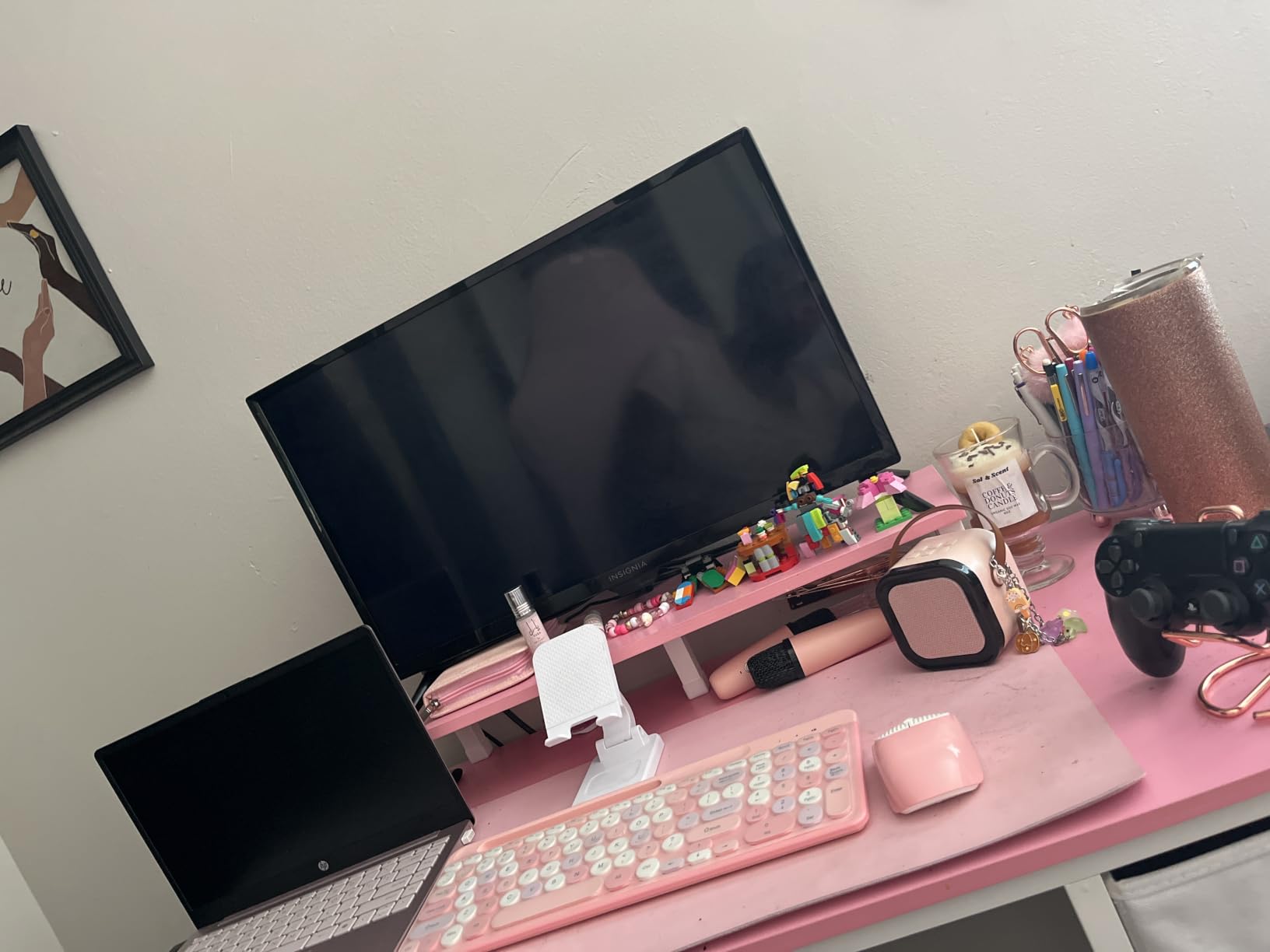 Pamray 39 Inch Small Computer Desk with Monitor Stand and Drawer for Gaming customer photo 1