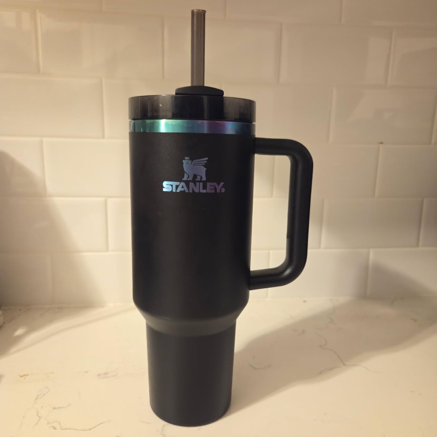 Stanley Quencher H2.0 Flow State Tumbler, 40 oz, Black 2.0 | Handle and Straw | 3-Position Lid | Cup Holder Compatible for Travel | Insulated Stainless Steel Cup | BPA-Free customer photo 1